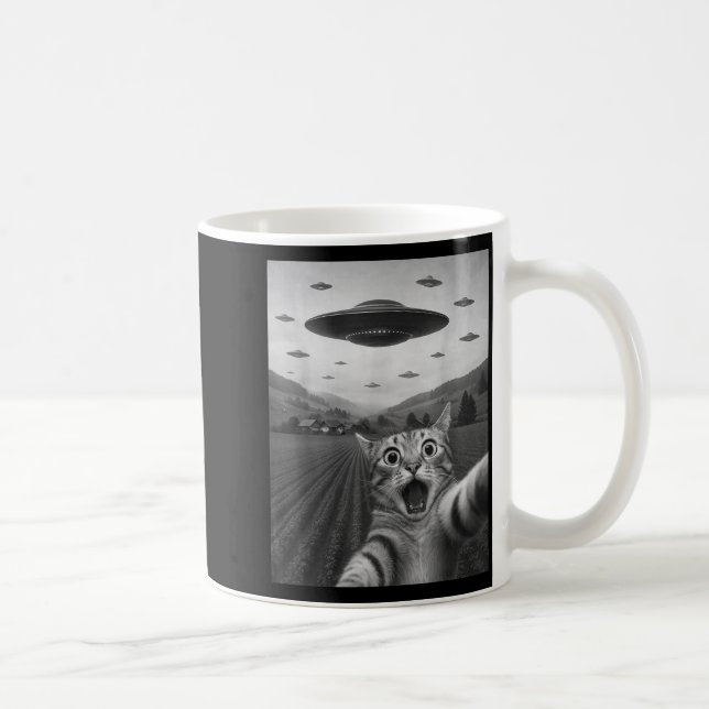 Mug Drôle de chat éd surpris selfie avec un chat extra (Droite)