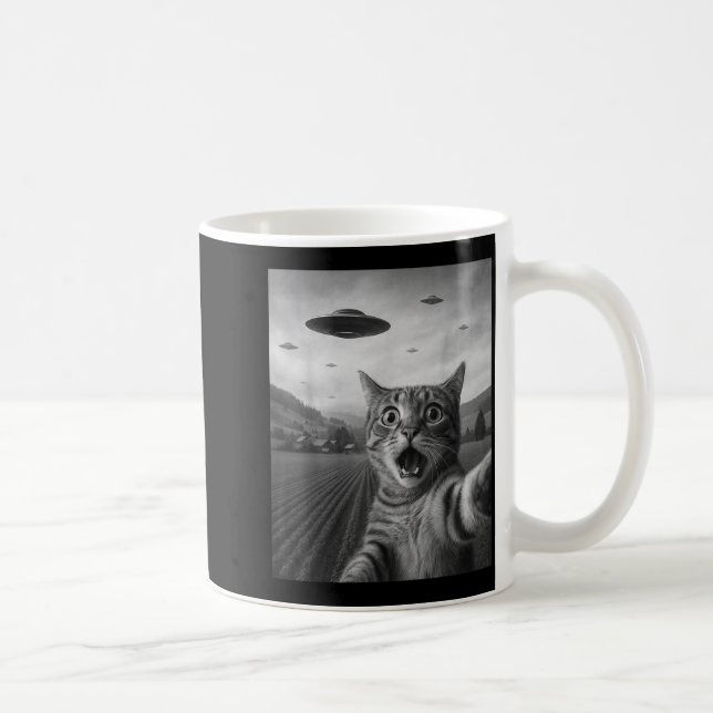 Mug Drôle de chat éd surpris selfie avec un chat extra (Droite)