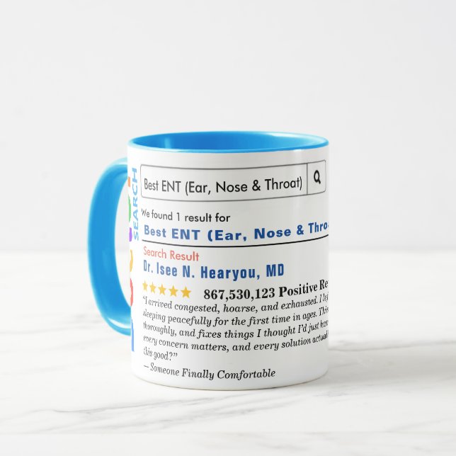 Mug Drôle de commande spéciale Meilleur ORL (Oreille,  (Devant gauche)