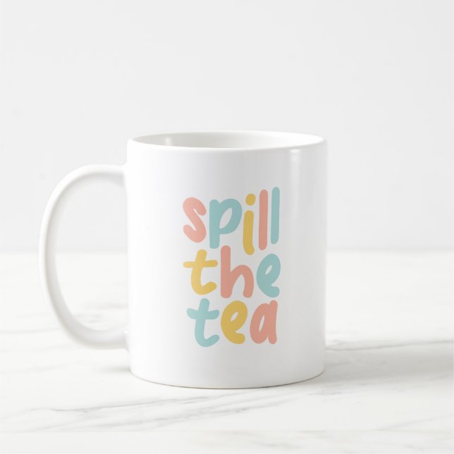 Mug Drôle de Couleur Dévoiler le Thé  (Gauche)