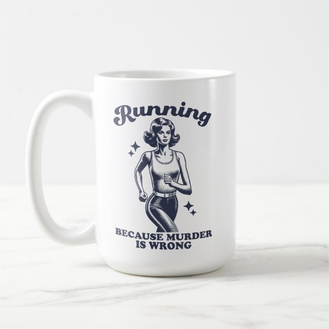 Mug Drôle de course parce que le meurtre est faux rétr (Gauche)