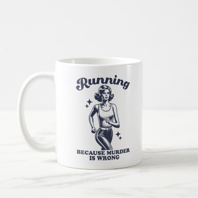 Mug Drôle de course parce que le meurtre est faux Rétr (Gauche)