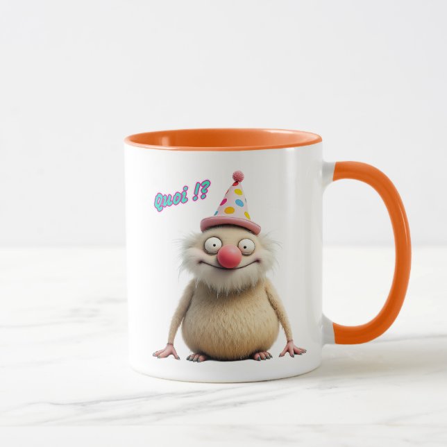 Mug Drôle de créature avec chapeau de clown. (Droite)