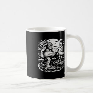 Mug Drôle de Cryptide Bigfoot Alien Surfant Ufo Plage