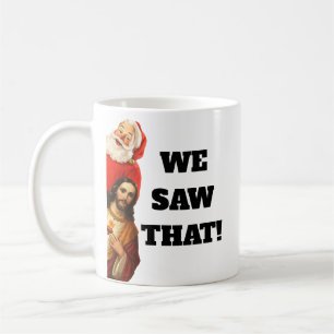 Mug Drôle de design de Santa et Jésus “Nous avons vu ç