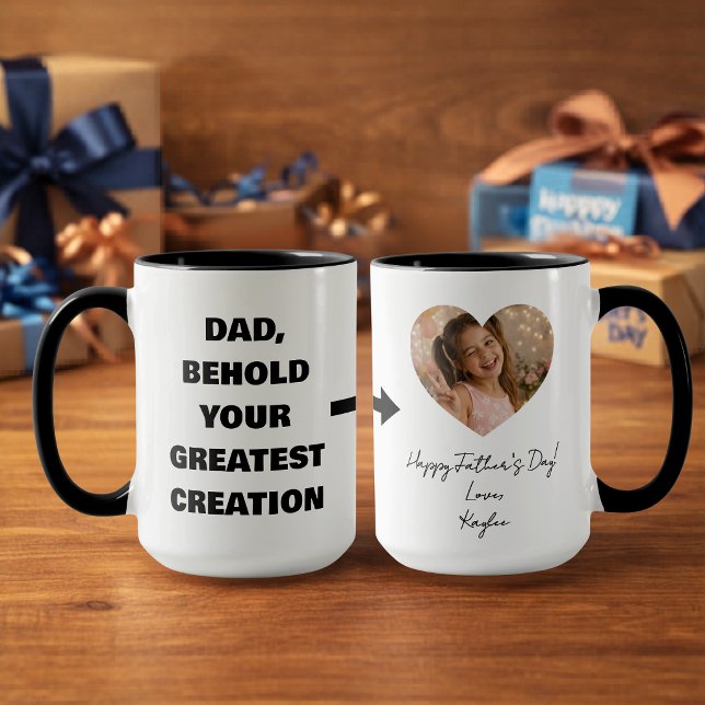 Mug Drôle de fête des pères Behold your Greatest Creat (Créateur téléchargé)