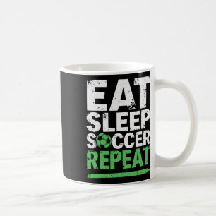 Mug Drôle de football Manger Dormir Football Répéter