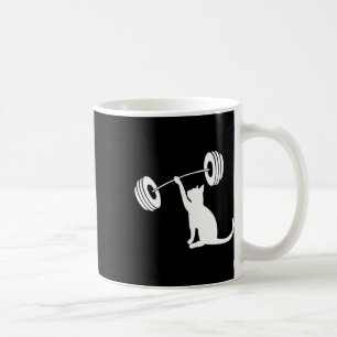 Mug Drôle de forme de poids force Gym Cat soulevant po
