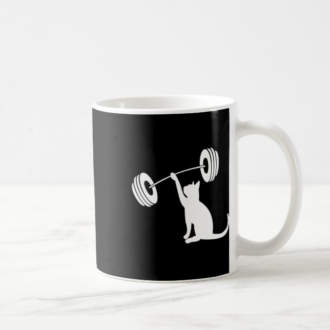 Mug Drôle de forme de poids force Gym Cat soulevant po (Droite)