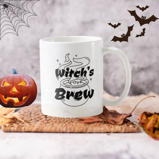 Mug Drôle de Halloween Sorcière Noire Cauldron Bouillo (Créateur téléchargé)