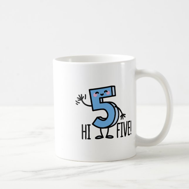 Mug Drôle de Hi Five ! Vague de main haute Bonjour Num (Droite)