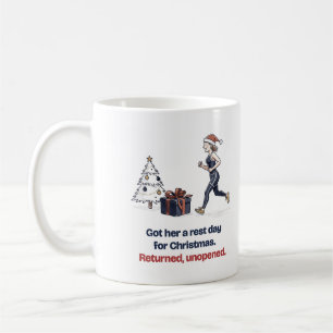 Mug drôle de jour de repos de Noël pour une coureu