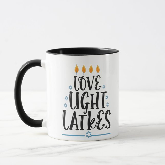 Mug Drôle de latke Hanukkah Cuisine juive Vacances Hum (Gauche)