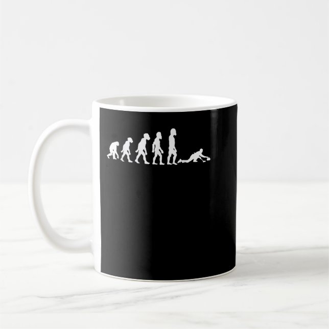 Mug Drôle de l'évolution du curling humain pierre roch (Gauche)