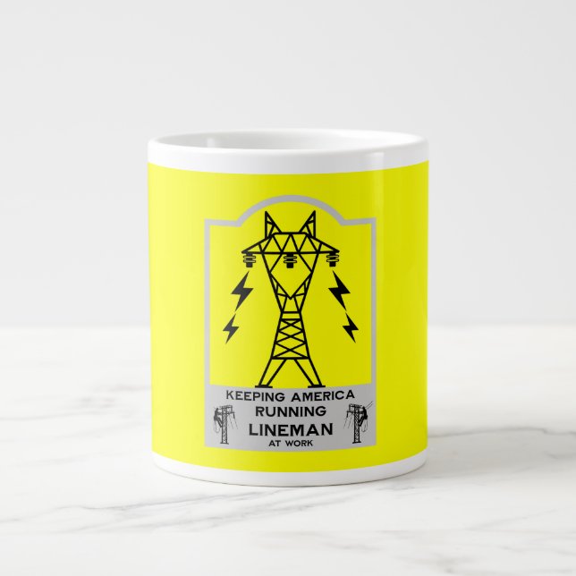 Mug drôle de lineman – Cadeau de lineman de puissa (Devant)