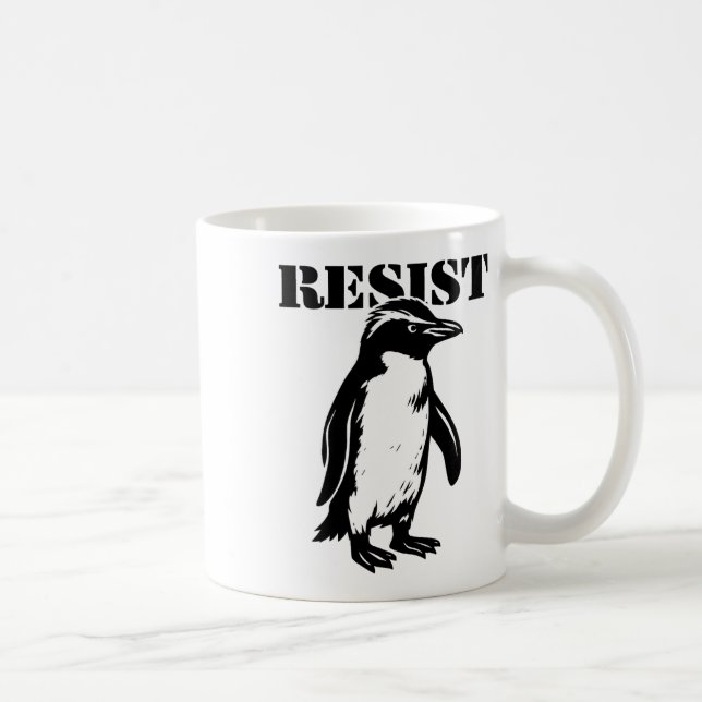 Mug Drôle de manchot résiste à la protestation contre  (Droite)