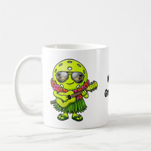 Mug Drôle de mascotte hawaïenne de pickleball graphiqu