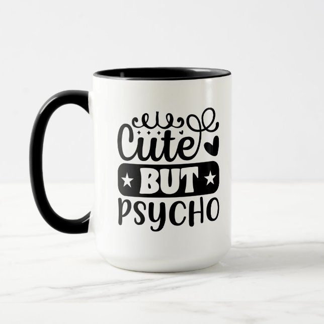 Mug Drôle de mot d'art psycho mignon  (Gauche)
