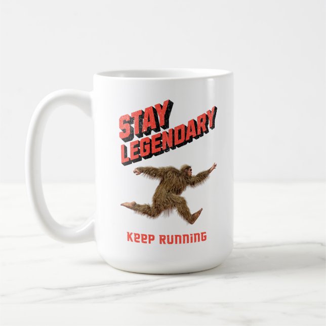 Mug Drôle de motivation de course de Bigfoot (Gauche)