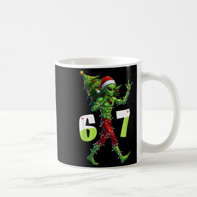 Mug Drôle de Noël Alien Six Seven Mème 67 Chapeau de P (Droite)