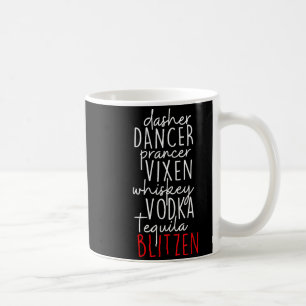 Mug Drôle de Noël Dasher Danseur Prancer Vixen Moustac