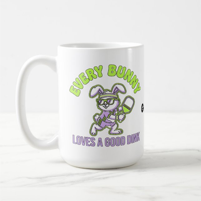 Mug Drôle de Pâques Pickleball Chaque lapin aime un Di (Gauche)
