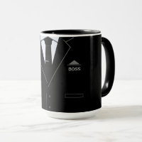 Mug Drôle de patron d'entreprise avec costume noir