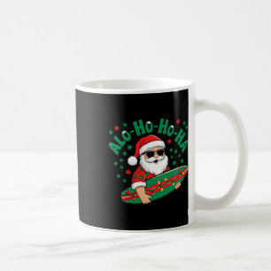 Mug Drôle de Père Noël hawaïen Alo-ho-ho-ha surfant No