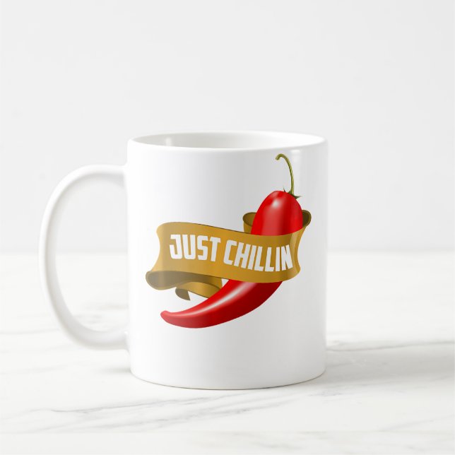 Mug Drôle de Piment Juste Chillin Pour les Amoureux de (Gauche)