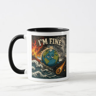 Mug Drôle de planète Terre Chaos Graphique