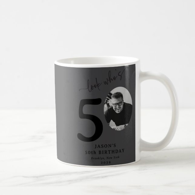 Mug Drôle de regard qui a 50 ans 50e anniversaire élég (Droite)