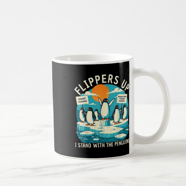 Mug Drôle de résister aux pingouins protestation contr (Droite)