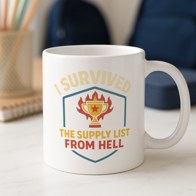 Mug Drôle de retour à l'école en boug ; Survivre à l'a (Créateur téléchargé)