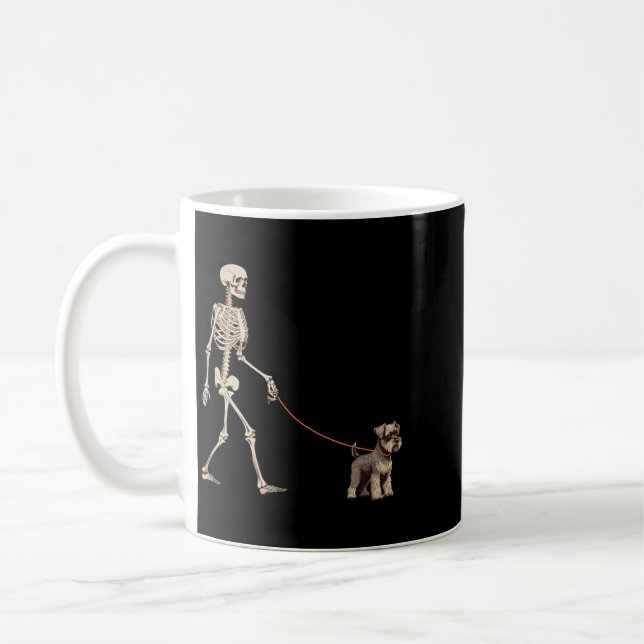 Mug Drôle de Schnauzer miniature squelette de chien qu (Gauche)