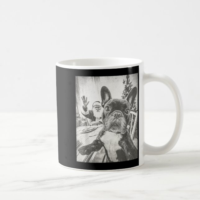 Mug Drôle de selfie de chien bouledogue français avec  (Droite)