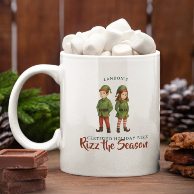 Mug Drôle de Sigma Gen Z Elf « Rizz la Saison » Monogr (Créateur téléchargé)