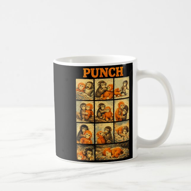 Mug Drôle de singe macaque mignon coup de poing mème j (Droite)