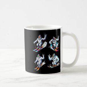 Mug Drôle de ski bigfoot ski sport d'hiver snowboarder