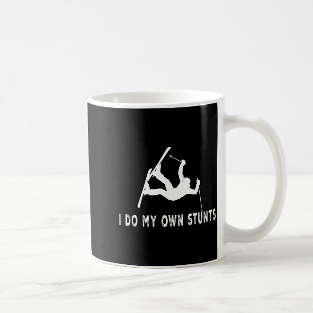 Mug Drôle de ski je fais mes propres cascades accident (Droite)
