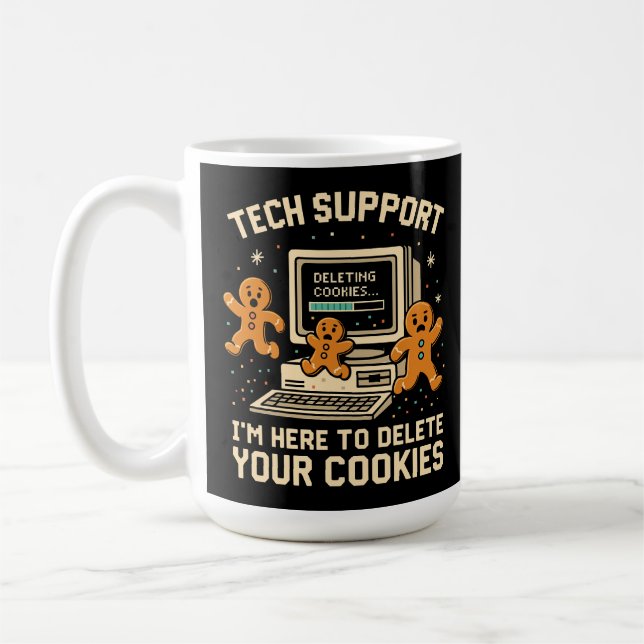 Mug Drôle de support technique Supprimer les cookies  (Gauche)