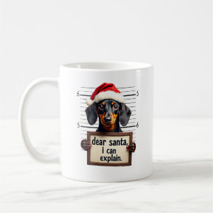 Mug Drôle de T-shirt de Noël de teckel Cher Père Noël,