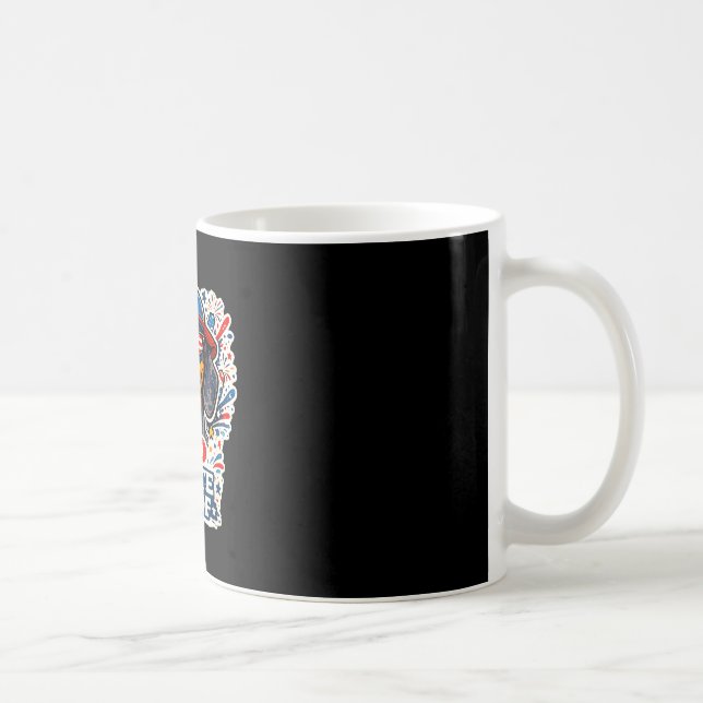 Mug Drôle de teckel rouge blanc et toutou patriote (Droite)