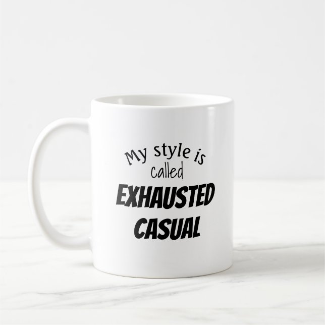Mug Drôle de tenue épuisée (Gauche)