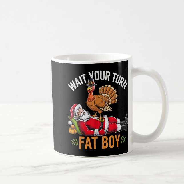 Mug Drole de Thanksgiving Christmas Dinde Vs Santa Pou (Droite)