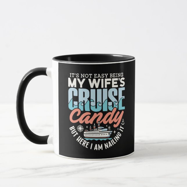 Mug drôle de vacances de la croisière de ma femme  (Gauche)