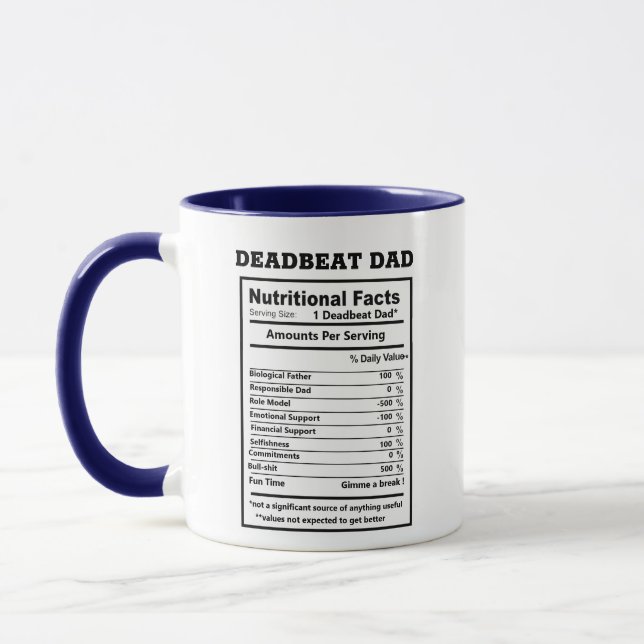 Mug Drôle Deadbeat Papa Sarcastic Citations (Gauche)