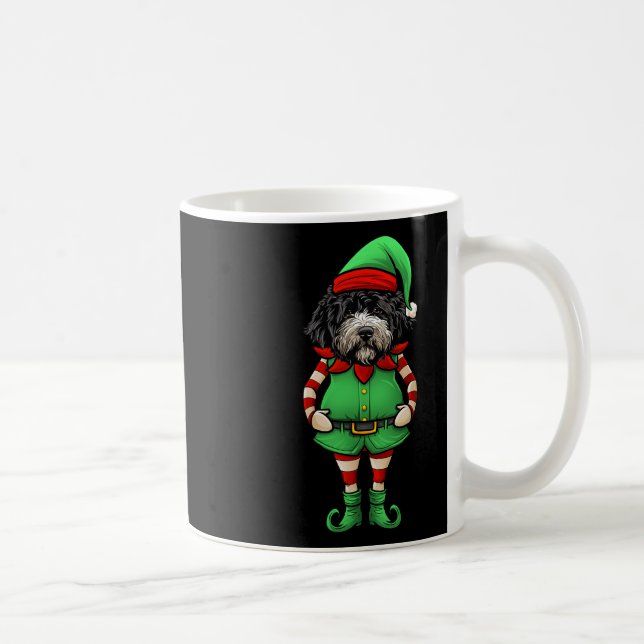 Mug Drôle d'elfe de Noël Chien d'eau portugais  (Droite)