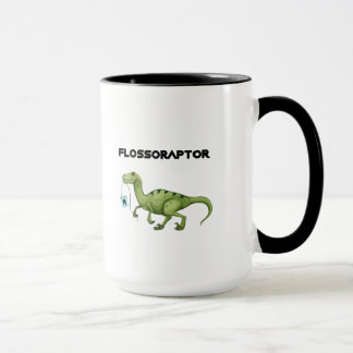 Mug Drôle dentaire d'hygiène de Flossoraptor de soie -