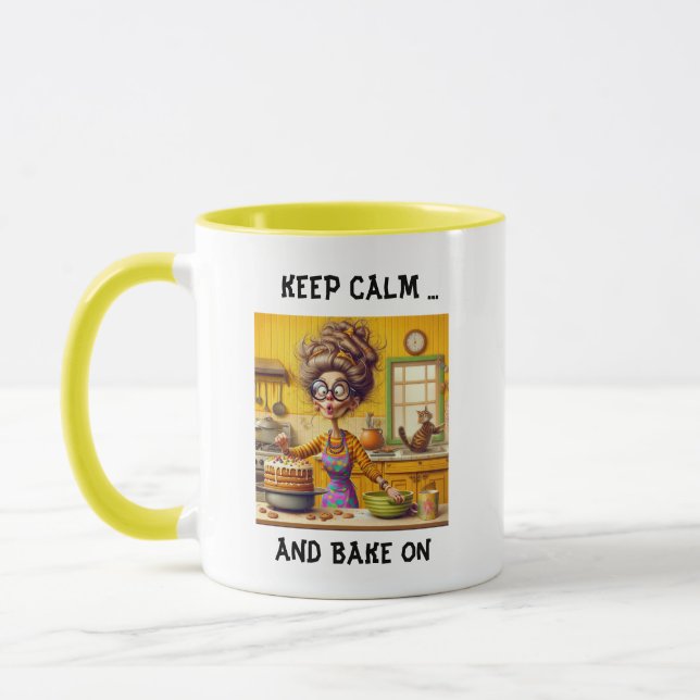 Mug Drôle dessin animé de la femme boulangère rasée (Gauche)
