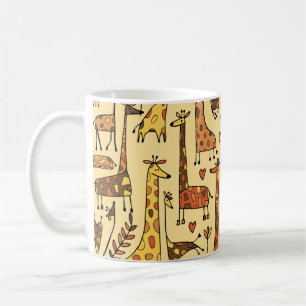 Mug Drôle dessin de girafes, sans couture motif votre